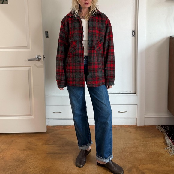 Vintage Johnson Woolen Mills Red plaid wool jacket - Picture 3 of 6